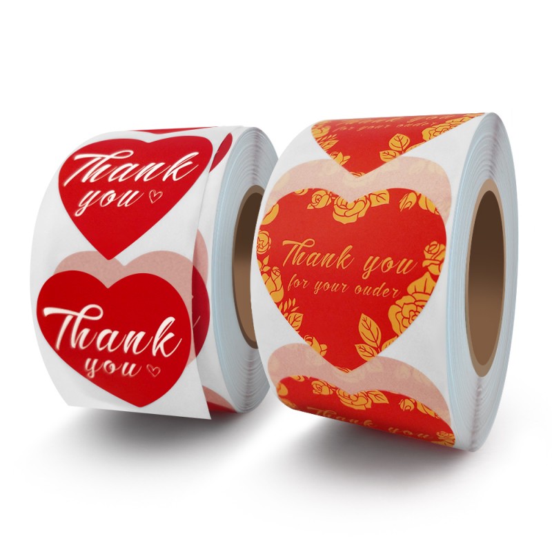 Gold Thank You Sticker Custom Design Stickers Kraft Paper Roll Boutique Supplies For Business