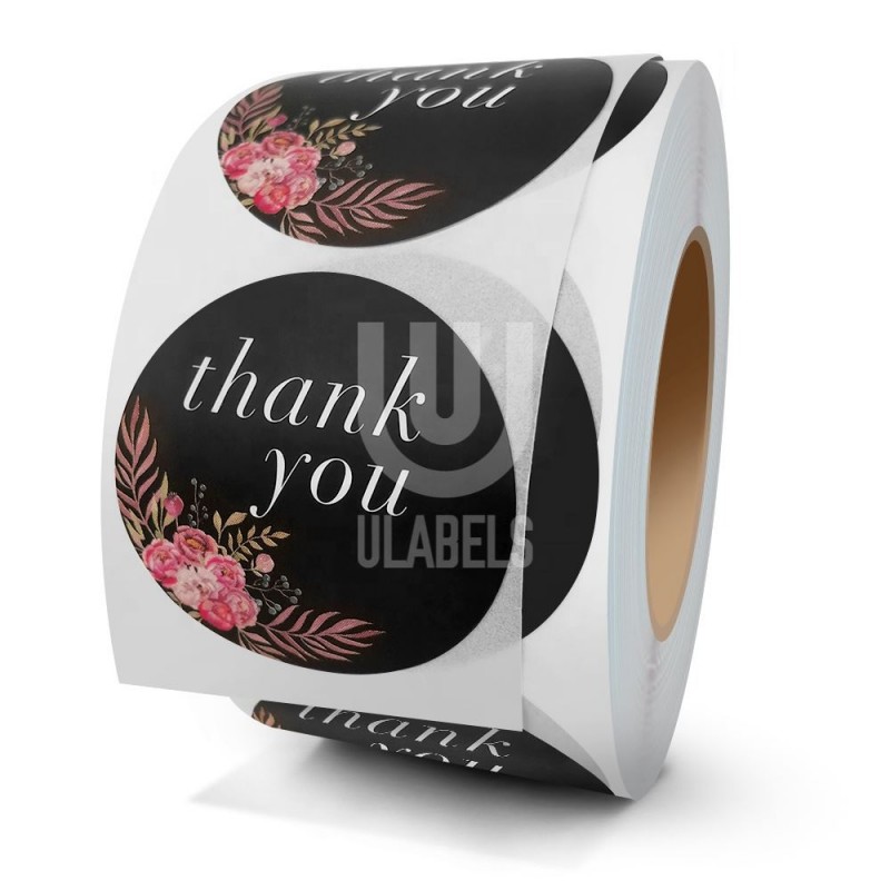 Custom Thank You Sticker For Shopping With Us 1.5 Inch 500pcs Thank You For Your Order Round Retail Price Labels