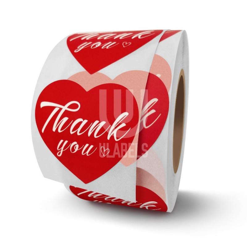 Customized White Labels Thank You For Order Sticker