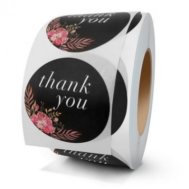 Custom Thank You Sticker For Shopping With Us 1.5 Inch 500pcs Thank You For Your Order Round Retail Price Labels
