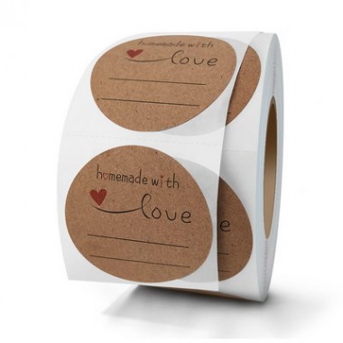 Customized Printing Packaging Rounded Thank You Stickers Kraft Paper For Supporting My Business Sticker