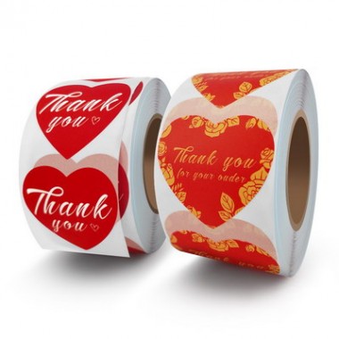 2020 Hot Sale Red Thank You Sealing Label Stickers For Your Purchase Sticker