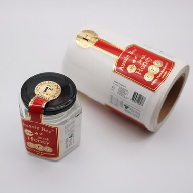Custom Printed Adhesive Paper Honey Food Packaging Labels Tamper Proof Seals Stickers For Jars