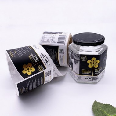 Self Adhesive Food Honey Packaging Vinyl Label Custom Printing Logo Stickers For Jars