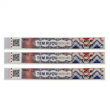 Free Sample Wine Security Label Fluorescent Printing Sticker QR Alcohol Label Tax Stamp Machine