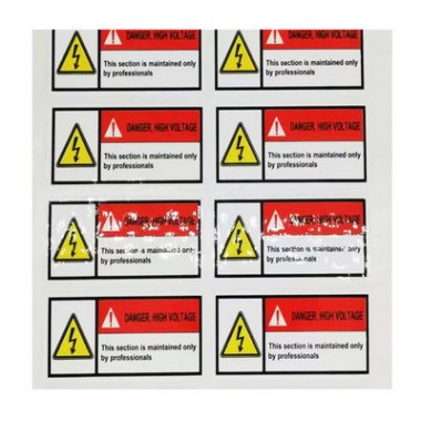 Adhesive Sticker Safety Warning Die Cut Manufacturers Waterproof Industrial Label