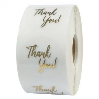 Transparent Hot Stamping Thank You Sticker Gift Seal 1 Inch Round Packaging Transparent Labels