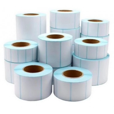 Popular Good Quality Free Sample Self Adhesive Labels Thermal Sticker 60mm X 40 Bottom Side Blue Color Thermal Labels