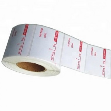 OEM Custom Printed Colored Thermal Transfer Direct Thermal Label With Paper Core For Supermarket Weighting Scale Label