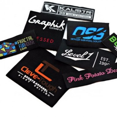 Wholesale Garment Woven Label Tag Customized Clothing Embroidered Logo Satin Silk Printing