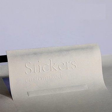 Tree Texture Paper Debossed Adhesive Printing Custom Tea Food Stickers For Jar Bottle