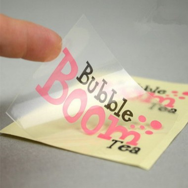 OEM Clear Embossed Vinyl Transparent PVC Adhesive Sticker Round Bottle Labeling Transparent