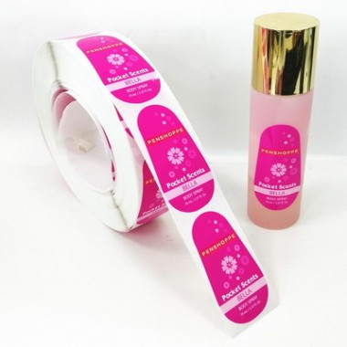 Personalized Custom Private Waterproof Pink Soft Stretchable PE Material Labels For Cosmetic Bottles Jars