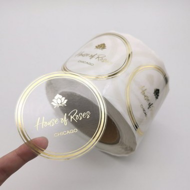 Custom Printing Adhesive Transparent Clear Private Logo Sticker Colorful Label Roll