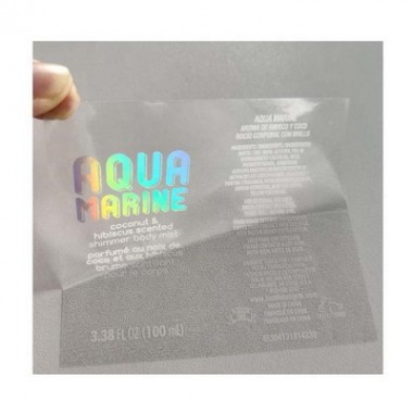Custom Water Proof Clear Hologram Self Adhesive Label Transparent Logo Printing Hot Stamping Foiled Rainbow Holographic Stickers
