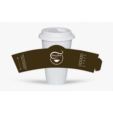 Custom Embossed Black Paper Coffee Cup Sleeves Printing Reusable