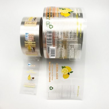 Custom Waterproof Adhesive Clear Printed Juice Plastic Bottle Glass Jar Stickers Beverage Package Labels