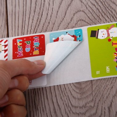 Custom Vinyl Roll Gift Packaging Box Custom Holiday Printing Adhesive Writable Labels Sticker