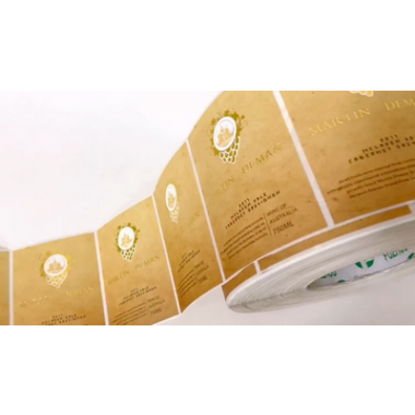 High Gloss Gold Foil Stickers BOPP Perlized Film Labels Etiquetas White BOPP Vinyl Adhesive Labels In Roll
