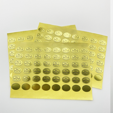 2x2 Gold Foil Number Own Logo Bottles Adhes Matte Vinyl Labels Kisscut Sticker Metal Removable Maker Sticker 