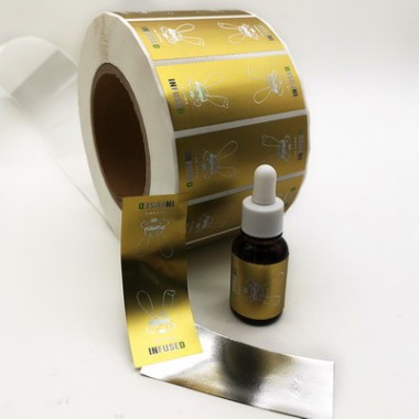Custom Printing Removable Vinyl Silver Label Gold Foil Animal Sign Stationery Sticker Roll