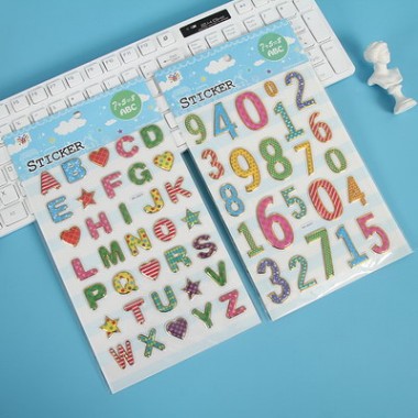 3d DIY Cartoon Craft Scrapbooking Educational Eva Foam Sheet Glitter Number Letter Alphabet Sticker For Kids