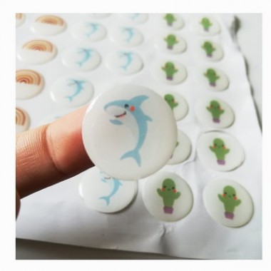 Custom Cartoon Lovely Animal Crystal 3d Epoxy Dome Silicone Stickers